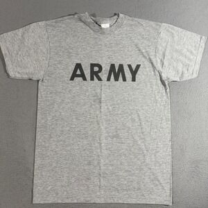 ARMY‎ T-Shirt Men's Size Medium Gray Physical Fitness Uniform Short Sleeve Tee